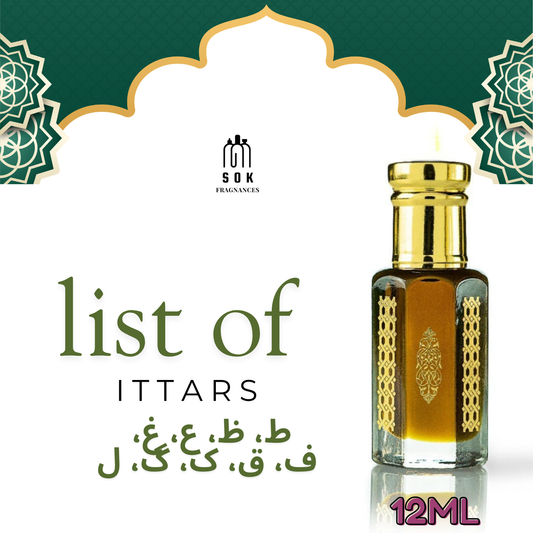 PART 2(ط، ظ، ع، غ، ف، ق، ک، گ، ل)List of ittars starting with